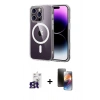 MARSİLYAN™- iPhone 16 Pro Max Kılıf Ahenk Minimal Serisi - Siyah 3D Antistatik Mat Seramik Nano Ekran Koruyucu + Bilvis Titan Kamera Lens - TMGI