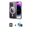 MARSİLYAN™- iPhone 16 Pro Max Kılıf Ahenk Minimal Serisi - Siyah 3D Antistatik Seramik Nano Ekran Koruyucu + PVD Metal Kamera Lens - SH