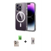 MARSİLYAN™- iPhone 16 Pro Max Kılıf Ahenk Minimal Serisi - Siyah Bilvis 3D Cam Ekran Koruyucu + Raze Metal Kamera Lens - NLGY