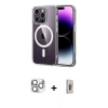 MARSİLYAN™- iPhone 16 Pro Max Kılıf Ahenk Minimal Serisi - Siyah Bilvis 3D Cam Ekran Koruyucu + Pers Alüminyum Kamera Lens - GS