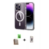 MARSİLYAN™- iPhone 16 Pro Max Kılıf Ahenk Minimal Serisi - Siyah Bilvis 3D Cam Ekran Koruyucu + Raze Metal Kamera Lens - CLTM