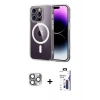 MARSİLYAN™- iPhone 16 Pro Max Kılıf Ahenk Minimal Serisi - Siyah Bilvis 3X AR Hayalet Cam Ekran Koruyucu + Pers Alüminyum Kamera Lens - GI