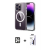 MARSİLYAN™- iPhone 16 Pro Max Kılıf Ahenk Minimal Serisi - Siyah Bilvis 3X AR Hayalet Cam Ekran Koruyucu + PVD Metal Kamera Lens - GS