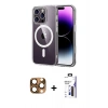 MARSİLYAN™- iPhone 16 Pro Max Kılıf Ahenk Minimal Serisi - Siyah Bilvis 3X AR Hayalet Cam Ekran Koruyucu + Pers Alüminyum Kamera Lens - CLTM
