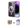 MARSİLYAN™- iPhone 16 Pro Max Kılıf Ahenk Minimal Serisi - Siyah Bilvis 5in1 3D Magic Cam Ekran Koruyucu + Pers Alüminyum Kamera Lens - CLTM