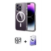 MARSİLYAN™- iPhone 16 Pro Max Kılıf Ahenk Minimal Serisi - Siyah Bilvis 5in1 5D Magic Hayalet Cam Ekran Koruyucu + Pers Alüminyum Kamera Lens - GI