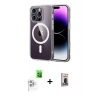 MARSİLYAN™- iPhone 16 Pro Max Kılıf Ahenk Minimal Serisi - Siyah Bilvis Hayalet Cam Ekran Koruyucu + Raze Metal Kamera Lens - BZ