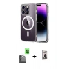 MARSİLYAN™- iPhone 16 Pro Max Kılıf Ahenk Minimal Serisi - Siyah Bilvis Hayalet Cam Ekran Koruyucu + Raze Metal Kamera Lens - SH