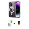 MARSİLYAN™- iPhone 16 Pro Max Kılıf Ahenk Minimal Serisi - Siyah Buffer Cam Ekran Koruyucu + Raze Metal Kamera Lens - NLGY