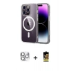 MARSİLYAN™- iPhone 16 Pro Max Kılıf Ahenk Minimal Serisi - Siyah Buffer Cam Ekran Koruyucu + Pers Alüminyum Kamera Lens - GS