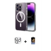 MARSİLYAN™- iPhone 16 Pro Max Kılıf Ahenk Minimal Serisi - Siyah Buffer Hayalet Cam Ekran Koruyucu + Pers Alüminyum Kamera Lens - GS