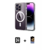 MARSİLYAN™- iPhone 16 Pro Max Kılıf Ahenk Minimal Serisi - Siyah Buffer Hayalet Cam Ekran Koruyucu + PVD Metal Kamera Lens - SH