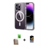 MARSİLYAN™- iPhone 16 Pro Max Kılıf Ahenk Minimal Serisi - Siyah Buffer Hayalet Cam Ekran Koruyucu + Raze Metal Kamera Lens - CLTM