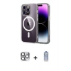 MARSİLYAN™- iPhone 16 Pro Max Kılıf Ahenk Minimal Serisi - Siyah Joko Magic 5D Cam + Pers Alüminyum Kamera Lens - GI