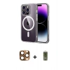 MARSİLYAN™- iPhone 16 Pro Max Kılıf Ahenk Minimal Serisi - Siyah Joko Magic 5D Hayalet Cam + Pers Alüminyum Kamera Lens - CLTM