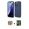 MARSİLYAN™- iPhone 16 Pro Max Kılıf Ahenk Serisi - Şeffaf 360 Full Body Arka Koruyucu + Pers Alüminyum Kamera Lens - CLTM