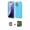 MARSİLYAN™- iPhone 16 Pro Max Kılıf Ahenk Serisi - Şeffaf 360 Full Body Arka Koruyucu + PVD Metal Kamera Lens - GD