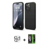 MARSİLYAN™- iPhone 16 Pro Max Kılıf Ahenk Serisi - Şeffaf 360 Full Body Arka Koruyucu + Pers Alüminyum Kamera Lens - GS