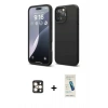 MARSİLYAN™- iPhone 16 Pro Max Kılıf Ahenk Serisi - Şeffaf Pasifik Cam Ekran Koruyucu + PVD Metal Kamera Lens - GD