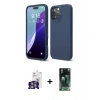 MARSİLYAN™- iPhone 16 Pro Max Kılıf Ahenk Serisi - Siyah 360 Mat Full Body Arka Koruyucu + Bilvis Titan Kamera Lens - GS