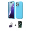 MARSİLYAN™- iPhone 16 Pro Max Kılıf Ahenk Serisi - Siyah 360 Mat Full Body Arka Koruyucu + Bilvis Titan Kamera Lens - TMGI