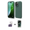 MARSİLYAN™- iPhone 16 Pro Max Kılıf Ahenk Serisi - Siyah 360 Mat Full Body Arka Koruyucu + Bilvis Titan Kamera Lens - GS