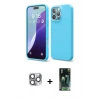 MARSİLYAN™- iPhone 16 Pro Max Kılıf Ahenk Serisi - Siyah 360 Mat Full Body Arka Koruyucu + Pers Alüminyum Kamera Lens - GI