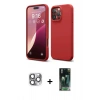 MARSİLYAN™- iPhone 16 Pro Max Kılıf Ahenk Serisi - Siyah 360 Mat Full Body Arka Koruyucu + Pers Alüminyum Kamera Lens - GI