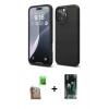 MARSİLYAN™- iPhone 16 Pro Max Kılıf Ahenk Serisi - Siyah 360 Mat Full Body Arka Koruyucu + Raze Metal Kamera Lens - CLTM