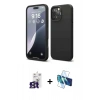 MARSİLYAN™- iPhone 16 Pro Max Kılıf Ahenk Serisi - Siyah 3D Antistatik Cam Ekran Koruyucu + Bilvis Titan Kamera Lens - TMGI