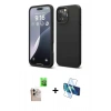 MARSİLYAN™- iPhone 16 Pro Max Kılıf Ahenk Serisi - Siyah 3D Antistatik Cam Ekran Koruyucu + Raze Metal Kamera Lens - NLGY