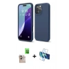 MARSİLYAN™- iPhone 16 Pro Max Kılıf Ahenk Serisi - Siyah 3D Antistatik Cam Ekran Koruyucu + Raze Metal Kamera Lens - NLGY