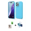 MARSİLYAN™- iPhone 16 Pro Max Kılıf Ahenk Serisi - Siyah 3D Antistatik Cam Ekran Koruyucu + Raze Metal Kamera Lens - NLGY