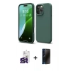 MARSİLYAN™- iPhone 16 Pro Max Kılıf Ahenk Serisi - Siyah 3D Antistatik Hayalet Cam Ekran Koruyucu + Bilvis Titan Kamera Lens - SH