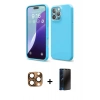 MARSİLYAN™- iPhone 16 Pro Max Kılıf Ahenk Serisi - Siyah 3D Antistatik Hayalet Cam Ekran Koruyucu + Pers Alüminyum Kamera Lens - CLTM