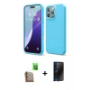 MARSİLYAN™- iPhone 16 Pro Max Kılıf Ahenk Serisi - Siyah 3D Antistatik Hayalet Cam Ekran Koruyucu + Raze Metal Kamera Lens - CLTM