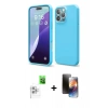 MARSİLYAN™- iPhone 16 Pro Max Kılıf Ahenk Serisi - Siyah 3D Antistatik Mat Seramik Nano Ekran Koruyucu + Raze Metal Kamera Lens - BZ