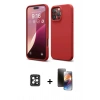 MARSİLYAN™- iPhone 16 Pro Max Kılıf Ahenk Serisi - Siyah 3D Antistatik Mat Seramik Nano Ekran Koruyucu + PVD Metal Kamera Lens - SH