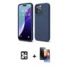 MARSİLYAN™- iPhone 16 Pro Max Kılıf Ahenk Serisi - Siyah 3D Antistatik Mat Seramik Nano Ekran Koruyucu + PVD Metal Kamera Lens - GS