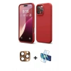 MARSİLYAN™- iPhone 16 Pro Max Kılıf Ahenk Serisi - Siyah 3D Antistatik Seramik Nano Ekran Koruyucu + Pers Alüminyum Kamera Lens - CLTM