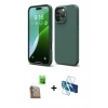 MARSİLYAN™- iPhone 16 Pro Max Kılıf Ahenk Serisi - Siyah 3D Antistatik Seramik Nano Ekran Koruyucu + Çöl Titanyum Raze Metal Kamera Lens