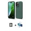 MARSİLYAN™- iPhone 16 Pro Max Kılıf Ahenk Serisi - Siyah 3D Antistatik Seramik Nano Ekran Koruyucu + PVD Metal Kamera Lens - GD