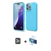 MARSİLYAN™- iPhone 16 Pro Max Kılıf Ahenk Serisi - Siyah 3D Antistatik Seramik Nano Ekran Koruyucu + PVD Metal Kamera Lens - SH