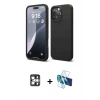 MARSİLYAN™- iPhone 16 Pro Max Kılıf Ahenk Serisi - Siyah 3D Antistatik Seramik Nano Ekran Koruyucu + PVD Metal Kamera Lens - GS