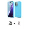 MARSİLYAN™- iPhone 16 Pro Max Kılıf Ahenk Serisi - Siyah Bilvis 3D Cam Ekran Koruyucu + PVD Metal Kamera Lens - GS