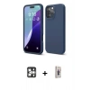 MARSİLYAN™- iPhone 16 Pro Max Kılıf Ahenk Serisi - Siyah Bilvis 3D Cam Ekran Koruyucu + PVD Metal Kamera Lens - GS