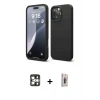 MARSİLYAN™- iPhone 16 Pro Max Kılıf Ahenk Serisi - Siyah Bilvis 3D Cam Ekran Koruyucu + PVD Metal Kamera Lens - GS