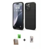 MARSİLYAN™- iPhone 16 Pro Max Kılıf Ahenk Serisi - Siyah Bilvis 3D Cam Ekran Koruyucu + Raze Metal Kamera Lens - CLTM