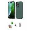 MARSİLYAN™- iPhone 16 Pro Max Kılıf Ahenk Serisi - Siyah Bilvis 3D Cam Ekran Koruyucu + Raze Metal Kamera Lens - CLTM
