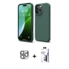 MARSİLYAN™- iPhone 16 Pro Max Kılıf Ahenk Serisi - Siyah Bilvis 3X AR Hayalet Cam Ekran Koruyucu + Pers Alüminyum Kamera Lens - GI